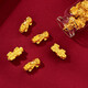 Lossot足金999招財貔貅黃金轉運珠手鏈3D硬金散珠DIY金飾配件