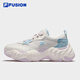 FILA FUSION斐樂潮牌海星鞋2代厚底鞋女2025夏新款休閑帆布鞋 雪白/方解石粉-SC 37.5