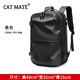 CAT MATE男士雙肩包高端大容量旅行包干濕分離防盜電腦包商務(wù)背包男 黑色