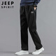 JEEP SPIRIT吉普休閑褲男春夏季直筒褲子男士潮流百搭商務(wù)男褲 黑色 XL