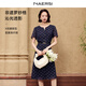 娜爾思（NAERSI）【羅紗格】氣質(zhì)小V領(lǐng)短袖連衣裙女2025夏季新款通勤A字裙 中紫色 2XL
