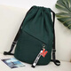 途尊束口袋抽繩雙肩包男女帆布運動(dòng)健身包學(xué)生書(shū)包潮簡(jiǎn)約旅行雙肩背包 加大版帆布斜拉鏈墨綠