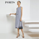 PORTS寶姿商場(chǎng)同款新品女裝垂墜疊片無(wú)袖連衣裙LL8D243KWS012 迷霧藍 M （6）