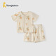 童泰（TONGTAI）嬰兒短袖套裝夏季莫代爾寶寶衣服內衣兒童上衣短褲睡衣灰白90cm