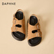 DAPHNE達芙妮涼鞋女厚底運動(dòng)皮帶扣沙灘鞋2025夏季新品復古時(shí)尚軟底涼鞋卡其色 【夏季涼鞋】37
