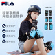 斐樂（FILA）兒童運動護具套裝 輪滑滑板平衡車護膝護肘護掌6件套 藍色 XS碼