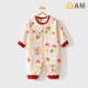 KOIBAMA嬰兒衣服滿(mǎn)月寶寶衣服春季紅色連體衣爬服哈衣男女百天百日周歲 金蛇橙名四季款 80cm