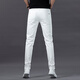 白色牛仔褲男修身小直筒萊賽爾夏季高端休閑商務(wù)彈力潮牌九分褲子 CJ-A168白色長(cháng)褲 31 =2尺4
