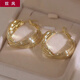 奴風(fēng)925銀針小眾設(shè)計(jì)感金屬耳環(huán)時(shí)尚耳圈2024年新款潮感輕奢耳飾女 金色 扭曲耳環(huán)