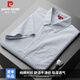 皮爾卡丹（pierre cardin）短袖襯衫男夏季純棉寬松外套男士商務(wù)休閑襯衣男 灰色條紋 3XL