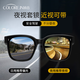 colore.in夜視眼鏡開(kāi)車(chē)專(zhuān)用男墨鏡套近視眼鏡日夜兩用變色太陽(yáng)鏡駕駛防遠光 黑框夜視黃變灰【夜晚專(zhuān)用】