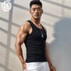 點(diǎn)悟彈力粗螺紋背心男士復(fù)古修身緊身運(yùn)動(dòng)健身擼鐵跨欄純色棉打底夏季 黑色 L （116-130斤）