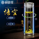 初僖堂雙層水晶玻璃杯大容量男士過濾泡茶杯車載杯子高檔水杯茶水分離杯 悟空杯(大容量580ML)