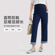 mamanstyle【2025新品】直筒寬松老爹孕婦褲子春季四季顯瘦牛仔蛋卷褲打底褲 深藍色M