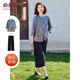 俞兆林中老年女裝襯衫短袖套裝奶奶七分袖兩件套 Y52K093