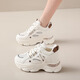 鴻星品尓克斷碼老爹鞋女2026新款透氣休閑百搭運動(dòng)休閑鞋內增高女鞋 -3米色單網(wǎng) 38