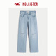 HOLLISTER25春夏新款baggy風(fēng)星星圖案破洞牛仔褲女裝KI355-5367 破洞款水洗 26 160/66A 2標準版
