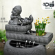 新中式魚(yú)缸循環(huán)水流水擺件景觀(guān)戶(hù)外庭院噴泉花園裝飾室外魚(yú)池造景 雙層上部份
