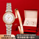 I&W CARNIVAL HWGUOJI瑞士品牌IW手表女達(dá)芬系列皮帶進(jìn)口石英機(jī)芯女士手表時(shí)尚防水女表 愛(ài)沃馳玫金白面/間金鋼帶+高檔女士手鐲
