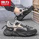 回力男鞋秋季透氣運動(dòng)男士休閑百搭厚底增高老爹潮鞋 灰色 42