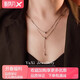 妙靈閣項鏈女銀925雙層高級感流蘇鎖骨鏈百搭輕奢小眾銀飾禮物送女友 通體銀雙層流蘇鏈