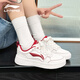 李寧女鞋板鞋2026冬季新款官方正品小白鞋透氣女生款高顏值運動(dòng)休閑鞋 云霧白/深殷紅（元寶） 38