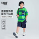 小豬托尼運(yùn)動(dòng)休閑風(fēng)套裝胖男童短袖T恤套裝索羅娜中大童加肥加大 綠間藏青條紋綠色 170 合適165-170身高，130-150斤