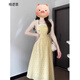 格邏恩（GELUOEN）小飛袖波點(diǎn)印花連衣裙夏天女2025年新款學(xué)生顯瘦甜美小清新A字裙 黃色 均碼 【可備注碼數】