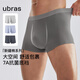 ubras【純棉】透氣網(wǎng)眼男士內(nèi)褲男中腰四角褲3條裝 藍+灰+鴿羽灰L