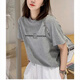 森馬（Semir）藏青色短袖T恤女正肩圓領(lǐng)夏季薄款百搭寬松顯瘦上衣體恤潮ins涼感 淺灰色(字母小熊) S 80-95斤