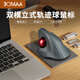 JOMAA雙模垂直立式軌跡球鼠標(biāo)人體工學(xué)靜音拇指操控藍牙+2.4G3檔DPI繪圖設(shè)計CAD 光學(xué)傳感球體 便攜辦公 黑色紅球（人體工學(xué)垂直+雙模）