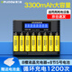 德力普（Delipow）充電電池 5號電池充電器套裝大容量3300mAh可充電電池套裝適配KTV麥克風(fēng)話筒相機(jī)玩具遙控器等 8槽液晶充電器+8節(jié)5號3300毫安