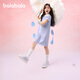 巴拉巴拉女童裙子兒童連衣裙2025夏裝中大童洋氣撞色Polo裙208225111011