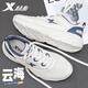 特步（XTEP）男鞋運(yùn)動(dòng)鞋子男夏季新款網(wǎng)面透氣軟底休閑鞋輕便減震耐磨跑步鞋男 帆白/灰黛藍(lán) 42