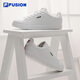 FILA FUSION斐樂男鞋低幫板鞋網(wǎng)球文化鞋百搭輕便女小白鞋休閑滑板鞋 集團白-WT 40
