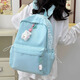 稆穹書(shū)包初中生女高顏值ins簡(jiǎn)約雙肩包高中大學(xué)生背包耐臟護脊大容量 藍色【本地倉庫發(fā)貨】2-4日達 大號【可套行李箱+隨機小熊掛件】