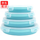 【送折疊杯】便攜圓形硅膠折疊碗帶蓋伸縮飯盒套裝密封水果分裝盒兒童寶寶戶(hù)外旅行露營(yíng)野餐盒保鮮盒旅游用品 粉藍4件套圓形