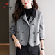 AEMAPE短款毛呢外套女2025秋冬季新款時(shí)尚小香風(fēng)韓版顯瘦小個(gè)子大衣女 灰色 M 建議85-100斤