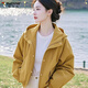 啄木鳥(niǎo)外套女2025春秋新款小個(gè)子短款休閑寬松連帽沖.鋒衣百搭洋氣女裝 黃色外套 有里布 M 建議100-115斤
