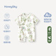 哈尼天空嬰兒夏季薄款連體衣紗布衣服寶寶夏裝和尚服短袖外出服睡衣 森森云 73cm