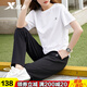特步（XTEP）冰絲運(yùn)動(dòng)套裝女夏季新款短袖長(zhǎng)褲速干寬松大碼薄款體測(cè)健身跑步服 珍珠白/【短袖+長(zhǎng)褲】 M/165