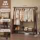 卓禾實(shí)木衣架落地掛衣架臥室衣帽架家用晾衣架室內掛衣服置物架子木質(zhì) 昇級【Y2級全松木】胡桃色120CM
