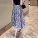 予瑾油畫(huà)風(fēng)碎花半身裙女2025夏季新款氣質(zhì)流行高腰顯瘦中長(zhǎng)款a字裙子 碎花半身裙 S 95斤內(nèi)