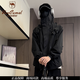 西域駱駝（VANCAMEL）黑武士沖鋒夾克上衣男款大碼三合一寬松戶外登山防風(fēng)防水外套防曬 黑色-單外套 140-160斤 2XL
