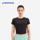 迪卡儂運動(dòng)T恤女士運動(dòng)跑步健身服塑形短款上衣-5623101