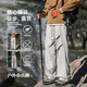 MAYBEYOND工裝褲男士夏季薄款戶外直筒冰絲褲美式運(yùn)動休閑褲子男MA93米色L