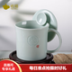 恒福自在杯 陶瓷月牙杯帶過濾茶杯個人專用辦公杯茶具高檔帶蓋喝水杯 越窯古意