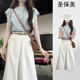 圣保美襯衫連衣裙女夏季2025新款小個(gè)子高級感氣質(zhì)通勤職業(yè)半身長(cháng)裙套裝 套裝【上衣+裙子配腰帶】 S 碼