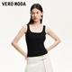 VEROMODA針織衫女2025新款純色豎坑條修身針織吊帶3255030 黑色 S