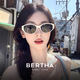 貝爾莎（bertha）貓眼墨鏡女白框高級感2025新款復古偏光太陽(yáng)眼鏡女開(kāi)車(chē)防曬紫外線(xiàn) 熊貓白WHT